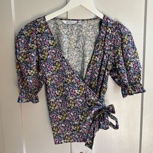 & Other Stories Floral Wrap Top